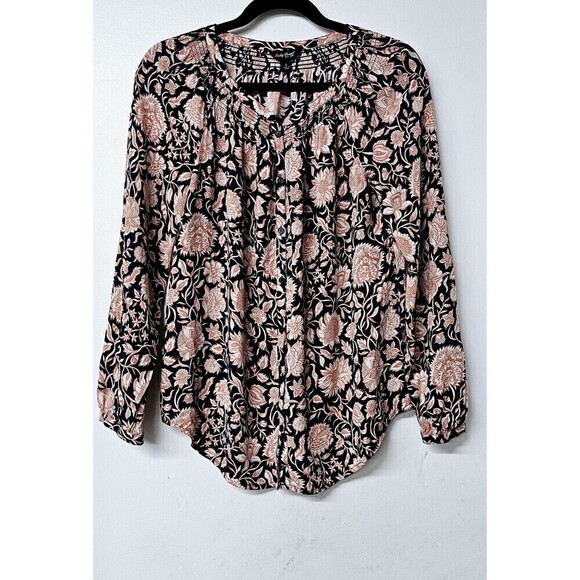 LUCKY BRAND Floral Long Sleeve Button-Up Boho Women Shirt (S) - Picture 1 of 3